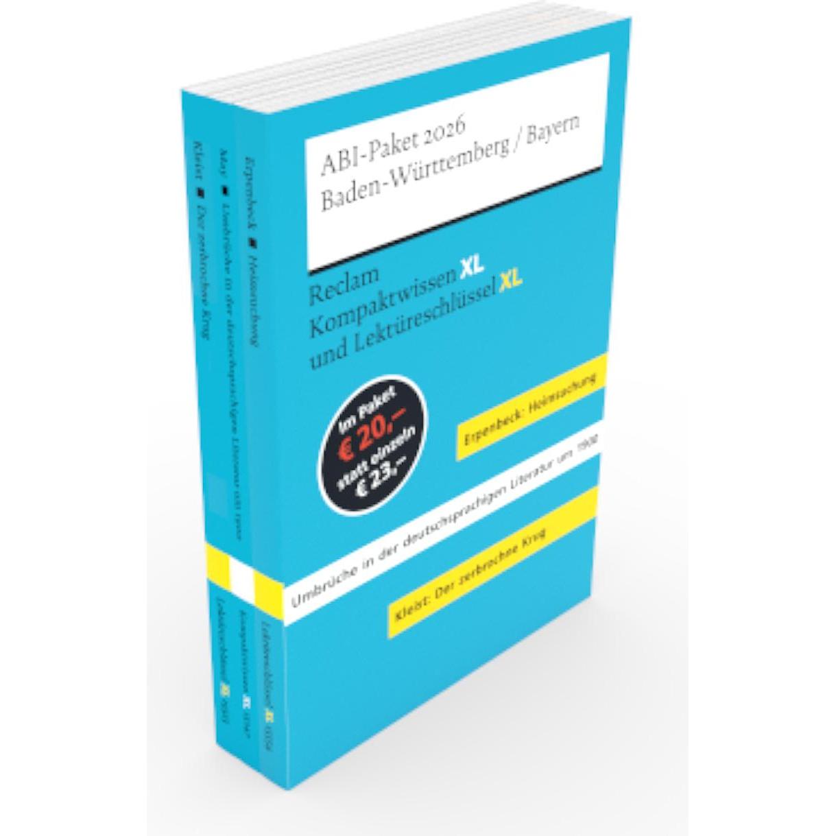 ABI-Paket 2026 Baden-Württemberg/Bayern Kompaktwissen XL und Lektüreschlüssel XL, Schulbücher von Theodor Pelster, Yomb ...
