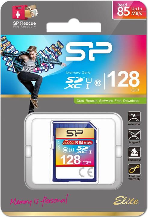 Produktbild Silicon Power Elite UHS-I 128GB SDXC 85/10 MBs SP128GBSDHAU1V10 (128 GB, SDXC, U1, UHS-I)