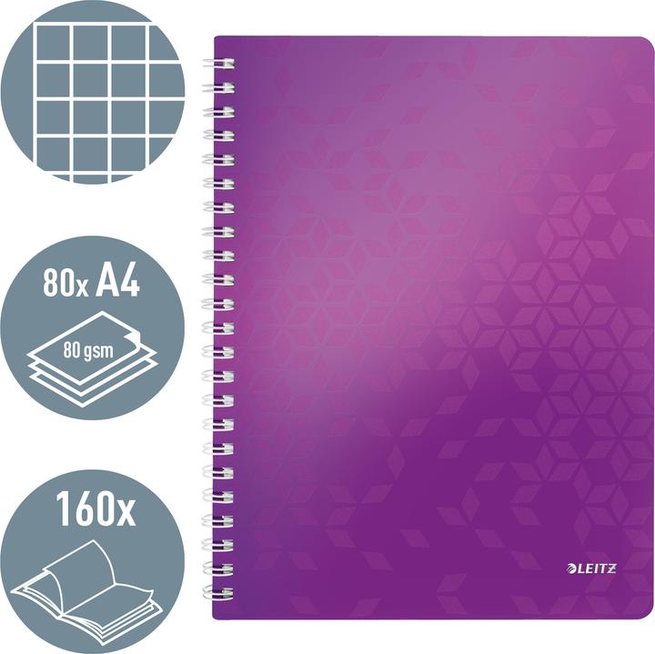 Immagine prodotto Leitz Libro a spirale WOW (A4, Quadretti, Copertina morbida)