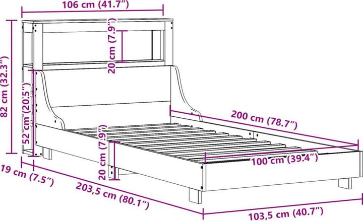 Image du produit vidaXL Bettgestell (100 x 200 cm)