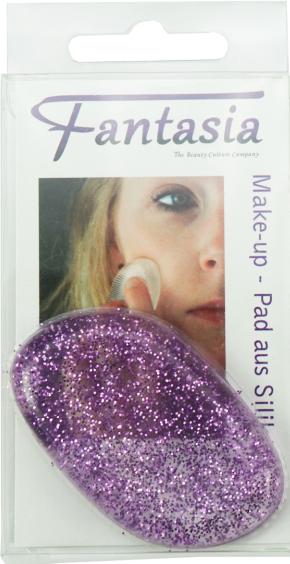 Produktbild Silikon Make-up - Pad mit Glitter Lila in SB-Aufmachung, Masse: 6 x 4 x 1 cm