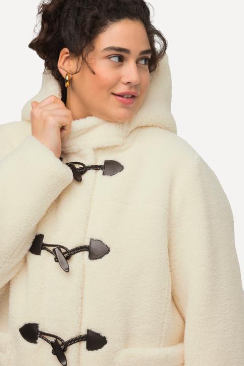 Immagine prodotto Ulla Popken Montgomery in morbido teddy con cappuccio e alamari (46, 48)