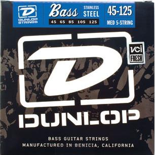 Dunlop Stainless Steel Bass, 45-125 5-string (5 x, E-Bass), Saiten