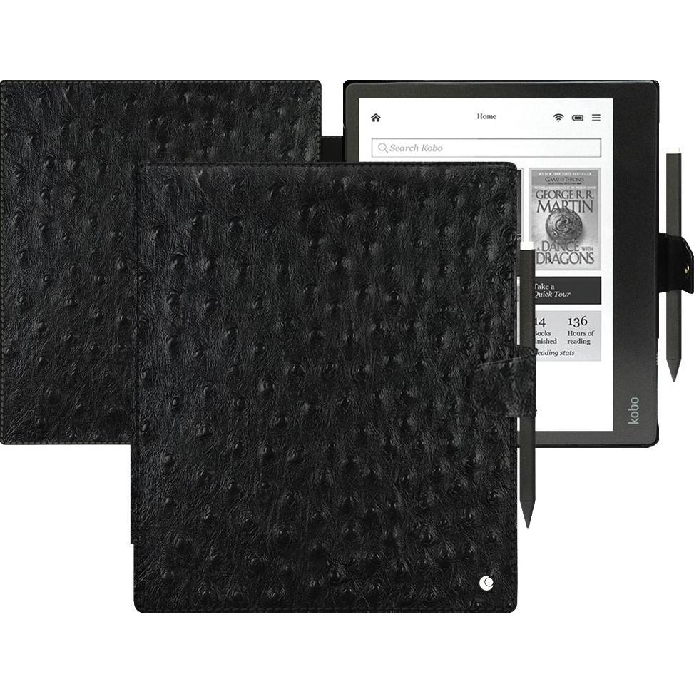 Noreve Lederschutzhülle horizontal (Kobo Elipsa 2E), Tablet Hülle, Schwarz