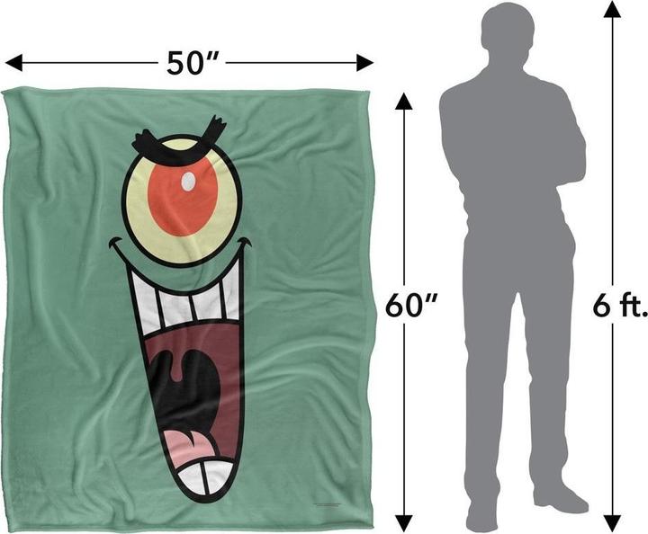 Produktbild Spongebob Squarepants Gesicht Decke Seidig Supersoft (152 x 127 cm)