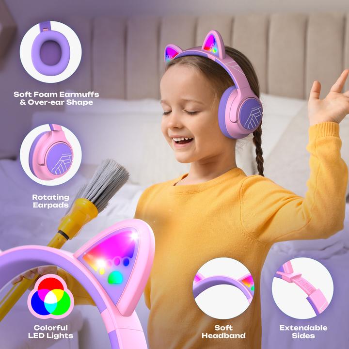 Actual product image PolarPro PowerLocus Bobo Cat Ears Wireless Headphones for Kids