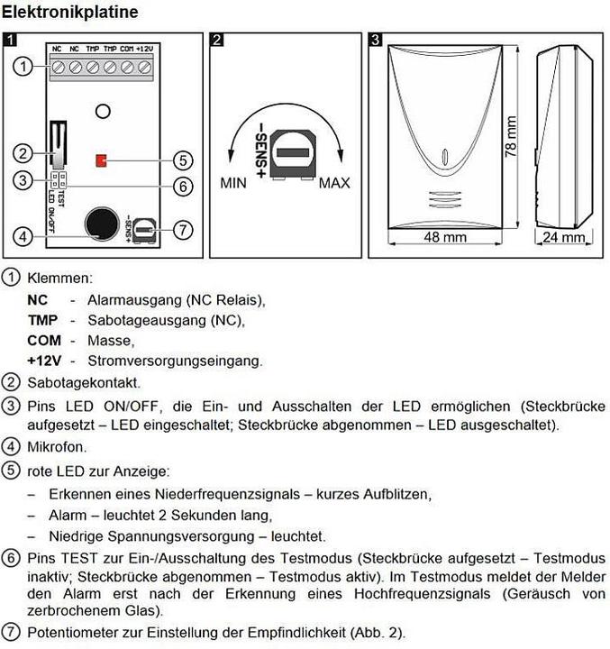 Actual product image Satel Indigo acoustic glass breakage detector