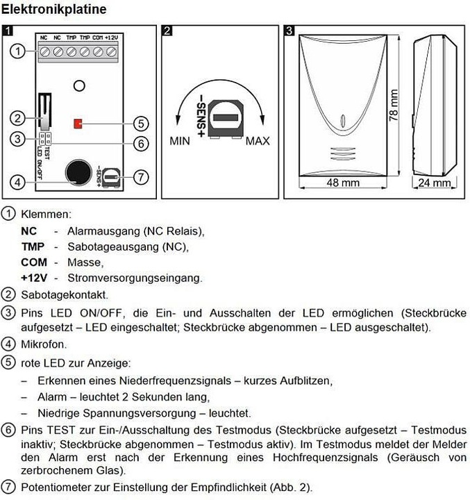 Image du produit Satel Détecteur acoustique de bris de verre Indigo