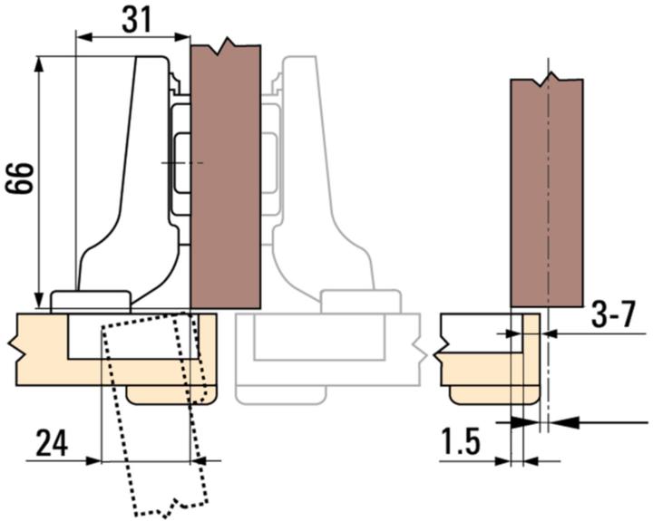 Image du produit Blum 71B9690 NI charn.jumel. BM 95° INSERTA