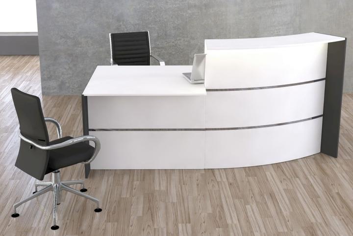 Immagine prodotto Kerkmann Banco reception BARI bianco, antracite 231,0 x 122,5 x 112,0 cm