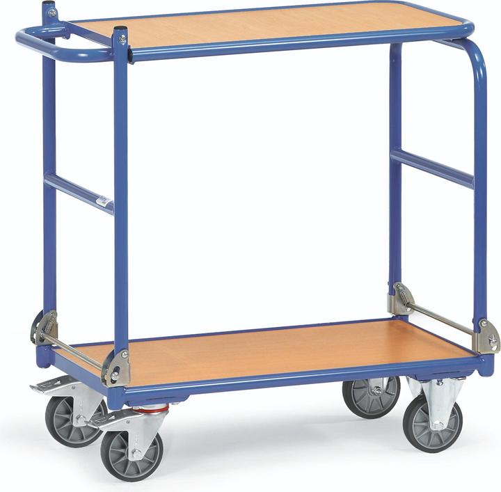 Image du produit Fetra 1140 Chariot à plateaux KW 4, 2 plateaux, plateau rabattable (150 kg, 2)