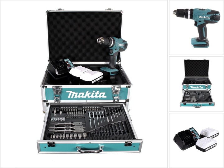 Actual product image Makita HP457DWEX4 Set (Rechargeable battery operated)
