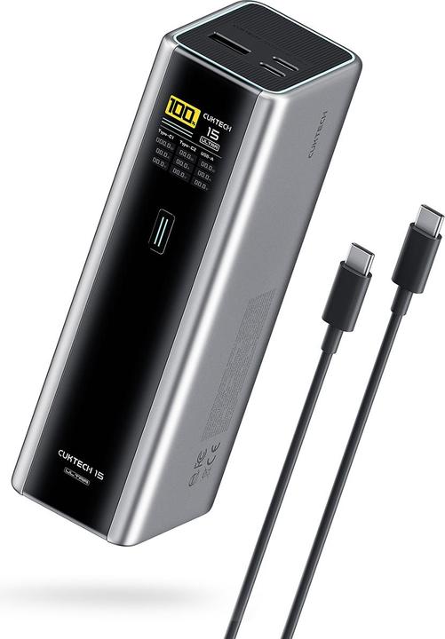 Cuktech Powerbank CKPB200UGLGR 210W 20000mAh 2 x USB-C 1 x USB-A - grau (20000 mAh, 210 W, 74 Wh)