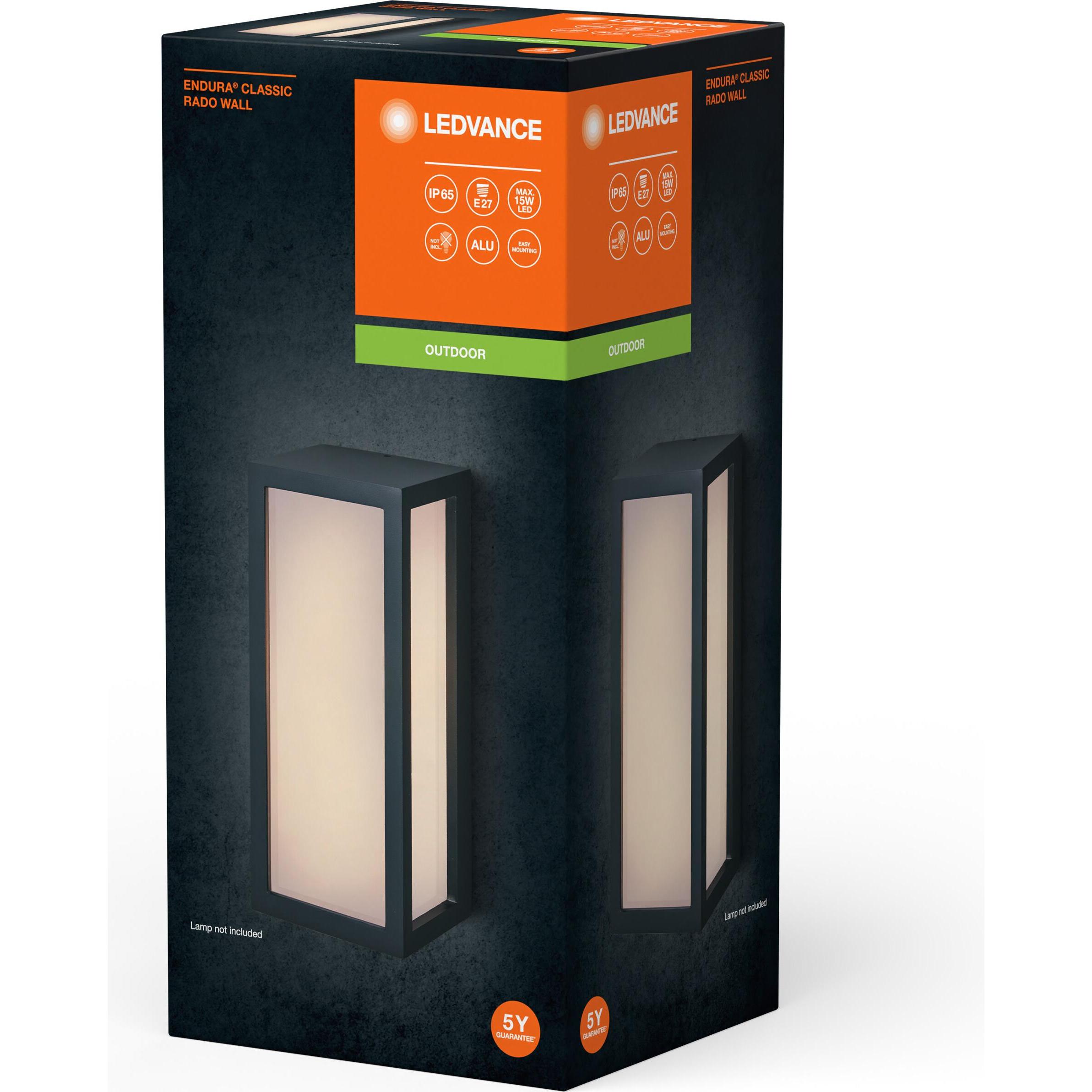 Thumbnail - Ledvance, Gartenbeleuchtung, Endura Classic IP65 E27 Rado Wall Dark Gray (E27, IP65)