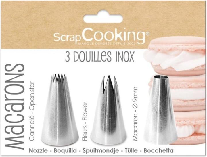 ScrapCooking 3er Set Edelstahltüllen Macarons (Spritzbeutel Set, Spritztüllen)