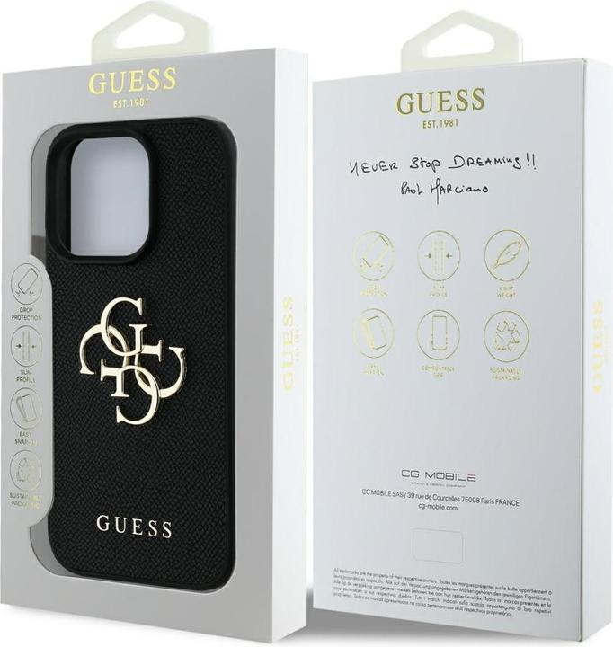 Image du produit Guess Hardcase PU Grained Big 4G and Classic Logo Case for iPhone 16 Pro Max 6,9" Black (Apple iPhone 16 Pro Max)