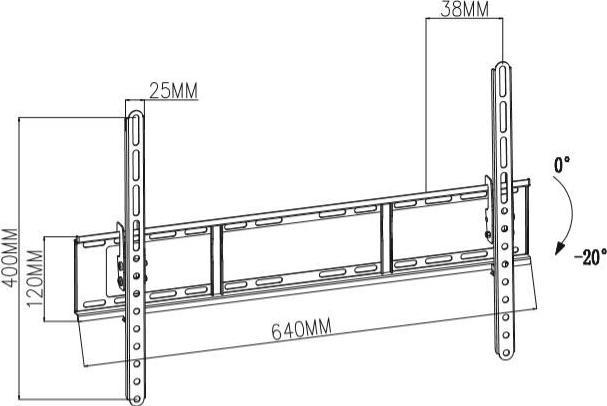 Actual product image Lenovo TV mount TB-751E for TVs up to 80 inch up to max. 35 kg. VESA 600x400 (Wall, 35 kg)