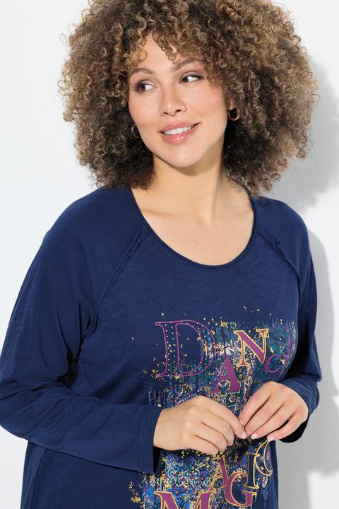 Produktbild Ulla Popken Shirt, Motivdruck, A-Linie, Rundhals, Langarm (58)