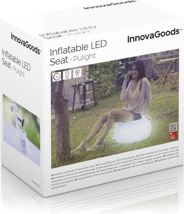 Image du produit InnovaGoods Tabouret gonflable avec éclairage LED - Transparent