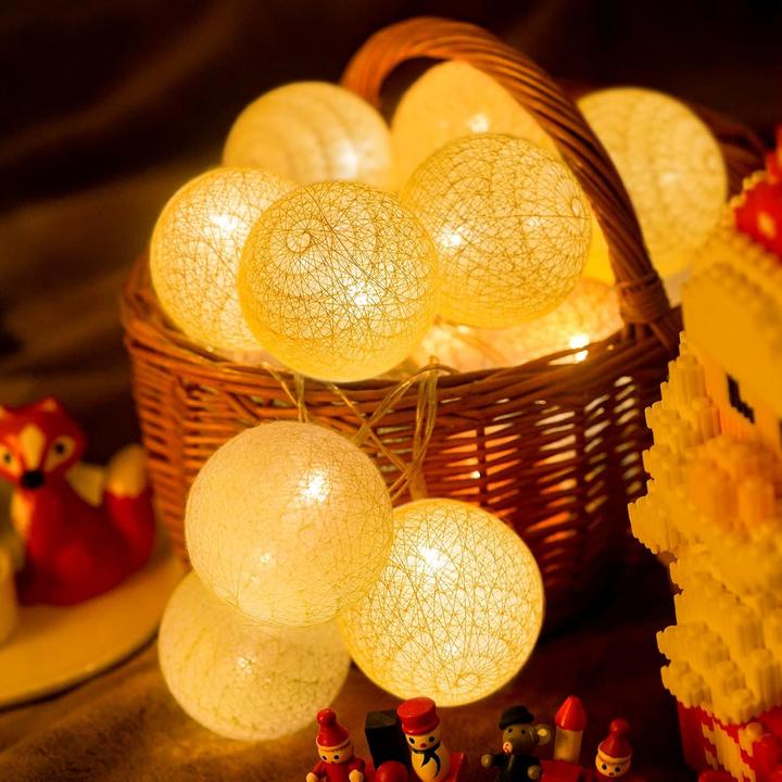 Ciskotu Lichterkette mit 20 LED Cotton Balls (3,8 m) (3.80 m)