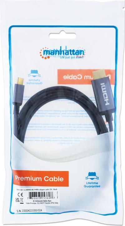 Actual product image Manhattan USB C — HDMI (Typ A) (2 m, HDMI)