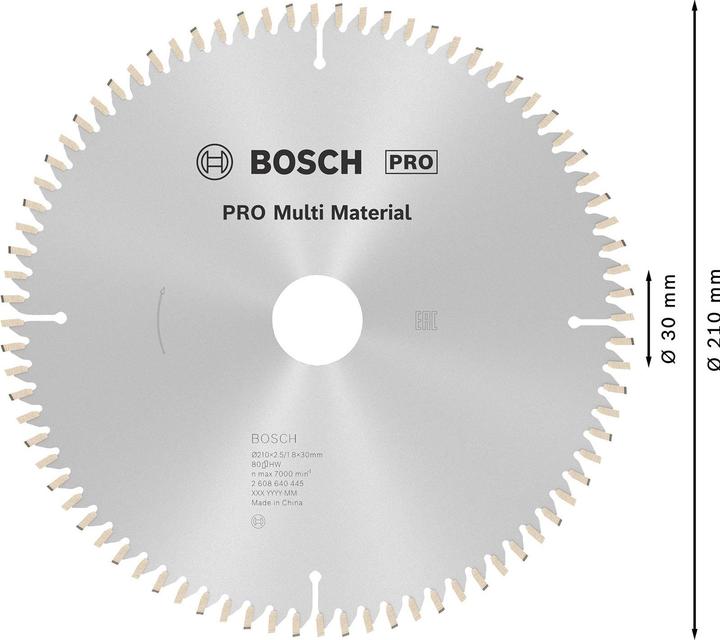 Actual product image Bosch Professional Zubehör PRO Multi Material circular saw blade, 210 x 2.5 x 30 mm