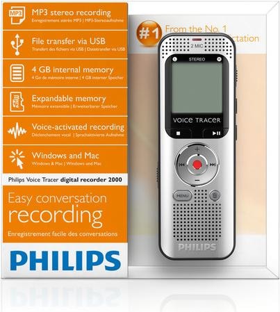 Produktbild Philips DVT2000 Voice Tracer (4 GB)