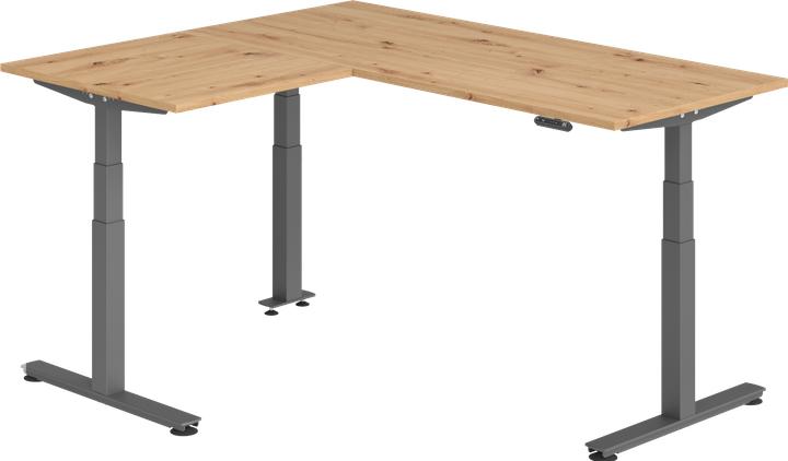 Image du produit Hammerbacher Sitz-Steh-Winkeltisch 180x160cm Asteiche/G...