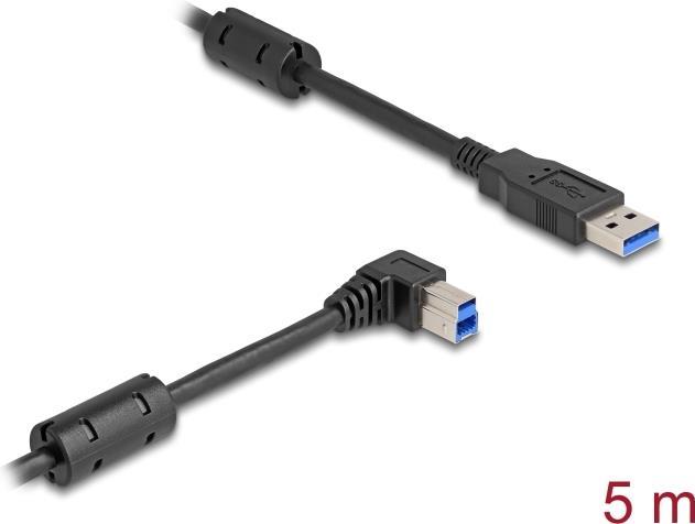 Delock USB 5 Gbps Kabel Typ-A Stecker zu Typ-B Stecker 90° r (5 m, USB 3.2 Gen 1)