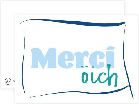 Fotoeigenart Postkarte Merci öich (1 Stk.)