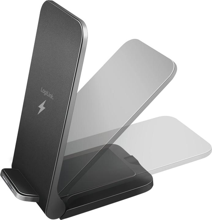 Produktbild LogiLink ZUB Smartphone Stand & WL Charger black (18 W)