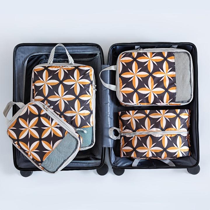 Only-Bags.Store 4er Set komprimierter Reise-Organizer, Polyester-Packwürfel mit Positionierungsdruck