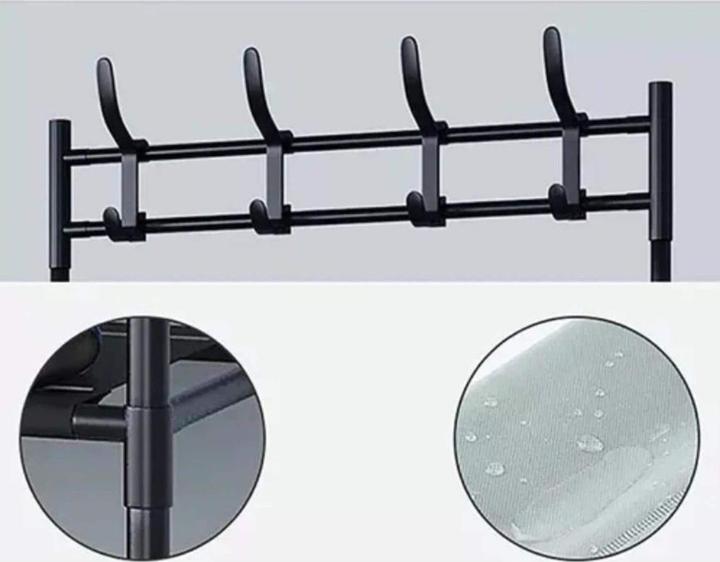 Actual product image Relaxdays Garderobenständer Schwarz 4 Ablagen