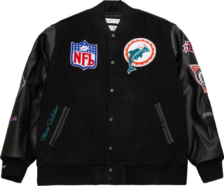 Produktbild Mitchell & Ness Varsity Jacke BLACKOUT Miami Dolphins - M (M)