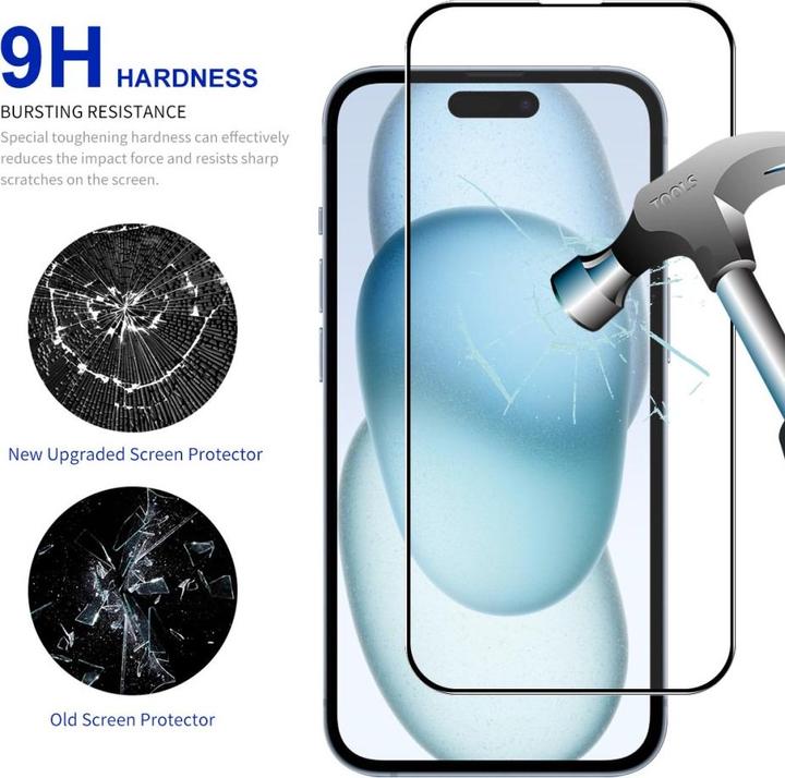 Actual product image Enkay Easy Glass armoured glass screen protector (1 pcs., Apple iPhone 15)