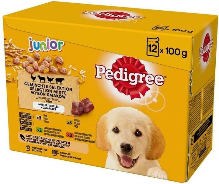 Immagine prodotto Pedigree Junior Selection Mix - Cibo umido per cani - 12x100 g (Junior, 12 pz., 1200 g)