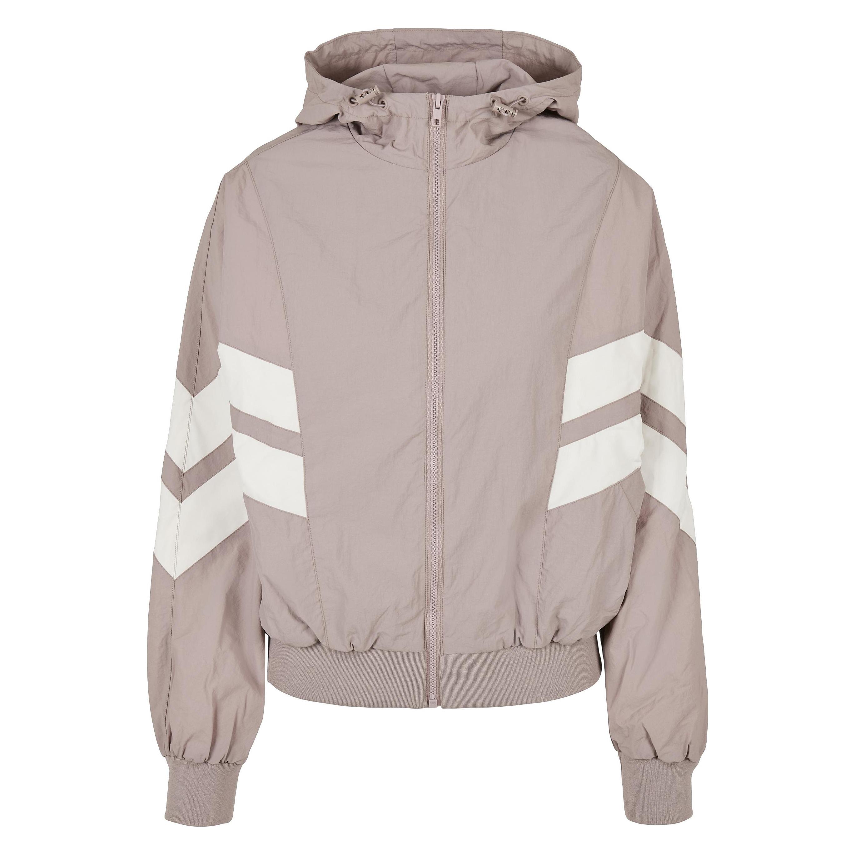 Urban Classics, Damen, Leichte Jacken, Ladies Crinkle Batwing Jacket, Rosa, Weiss, Mehrfarbig, (L)