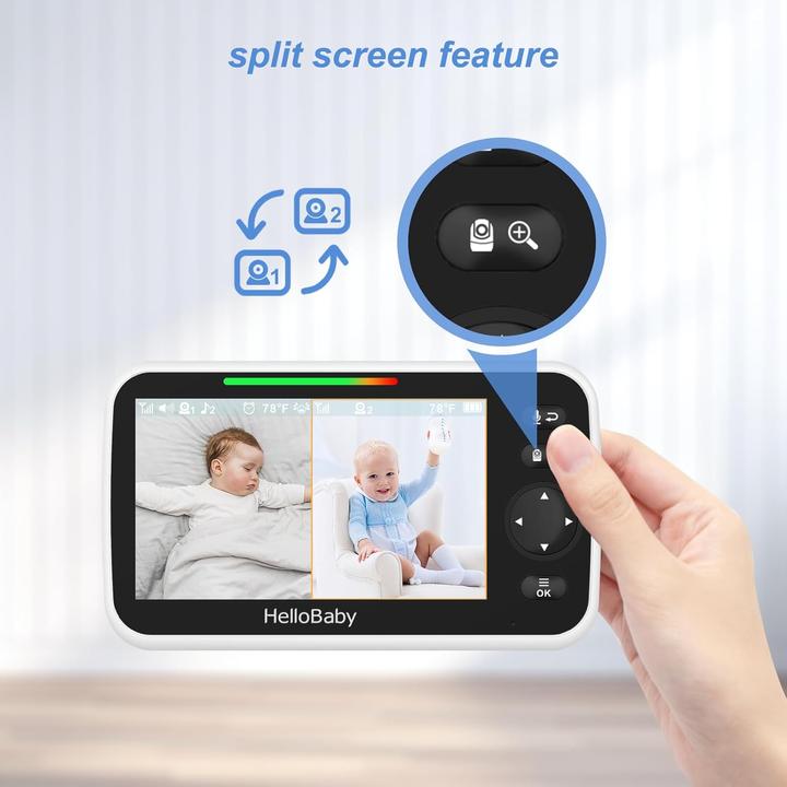 Image du produit HelloBaby Video-Baby-Monitor mit Split-Screen und Nachtsicht (Vidéo et audio)