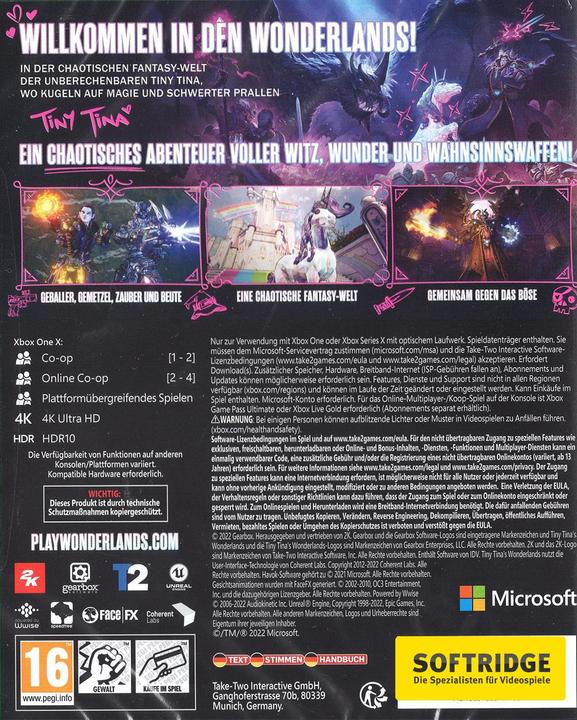 Image du produit 2K Games Tiny Tina's Wonderlands (Xbox Series X, Xbox One X, DE)