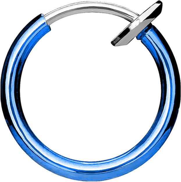 Actual product image Star Piercing Fake Nose Ring dark blue with Titanium Coating (without brass, Surgical steel 316L)