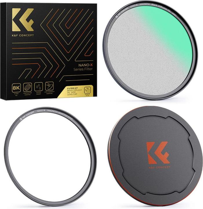 Image du produit K&F Concept Concept Magnetic 1/4 Black Mist Filter Nano X - 82mm (82 mm, Filtre Black Mist, 82 mm)