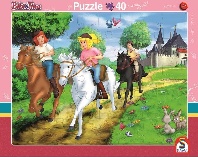 Produktbild Schmidt Spiele Schmidt Rahmenpuzzle 2er- Set 24/40T Bibi + Tina (24 Teile)