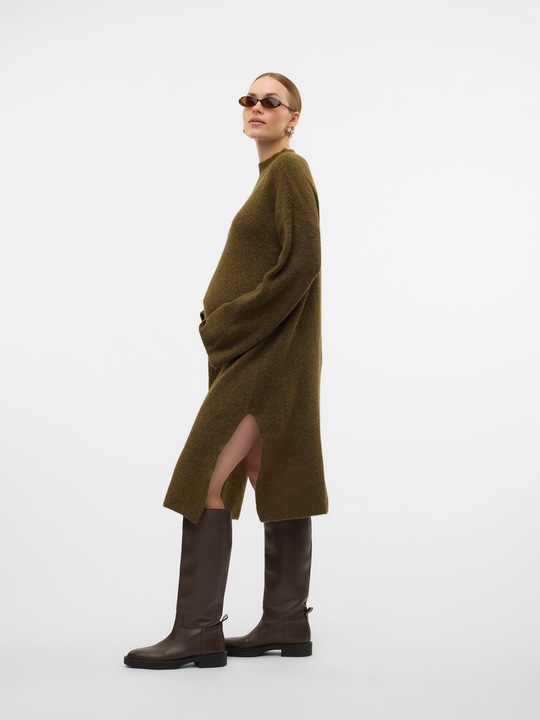 Actual product image Mamalicious Regular fit Round neck Ribbed cuffs Wide sleeves Midi dress Knitted dress (XS)