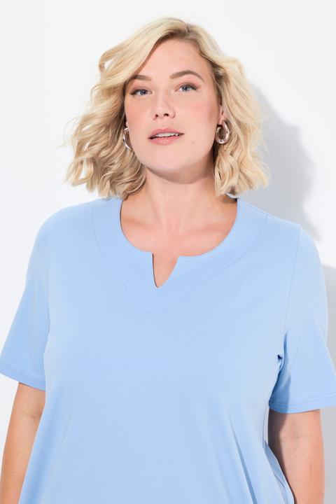 Immagine prodotto Ulla Popken T-shirt dal taglio svasato con scollo a tunica e mezze maniche (56)