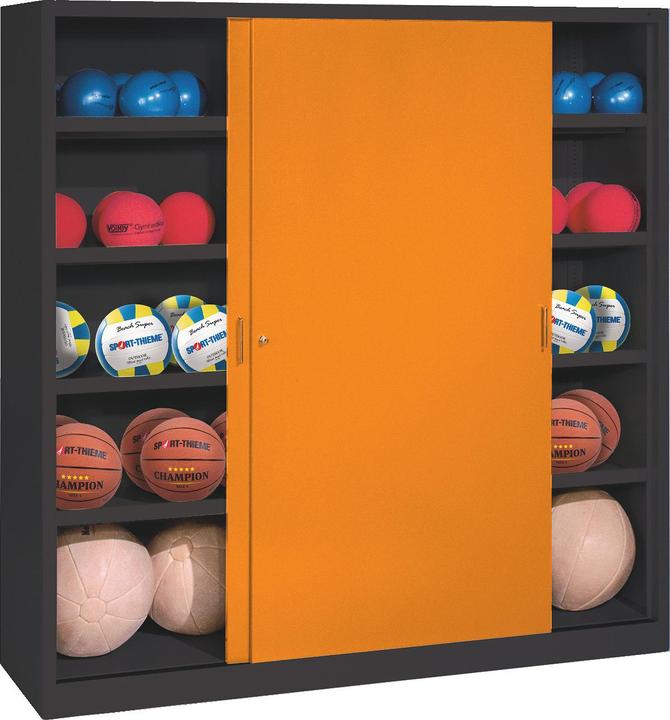 Actual product image C+P Ball cabinet (HxWxD: 195x160x50 cm, with solid sheet metal sliding doors, type 4)