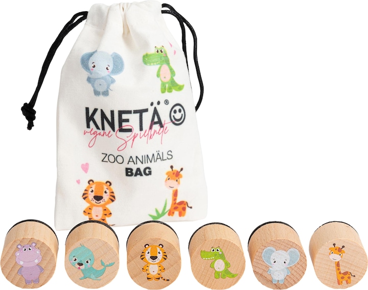 Produktbild Knetä Holzstempel Set Zoo Tiere