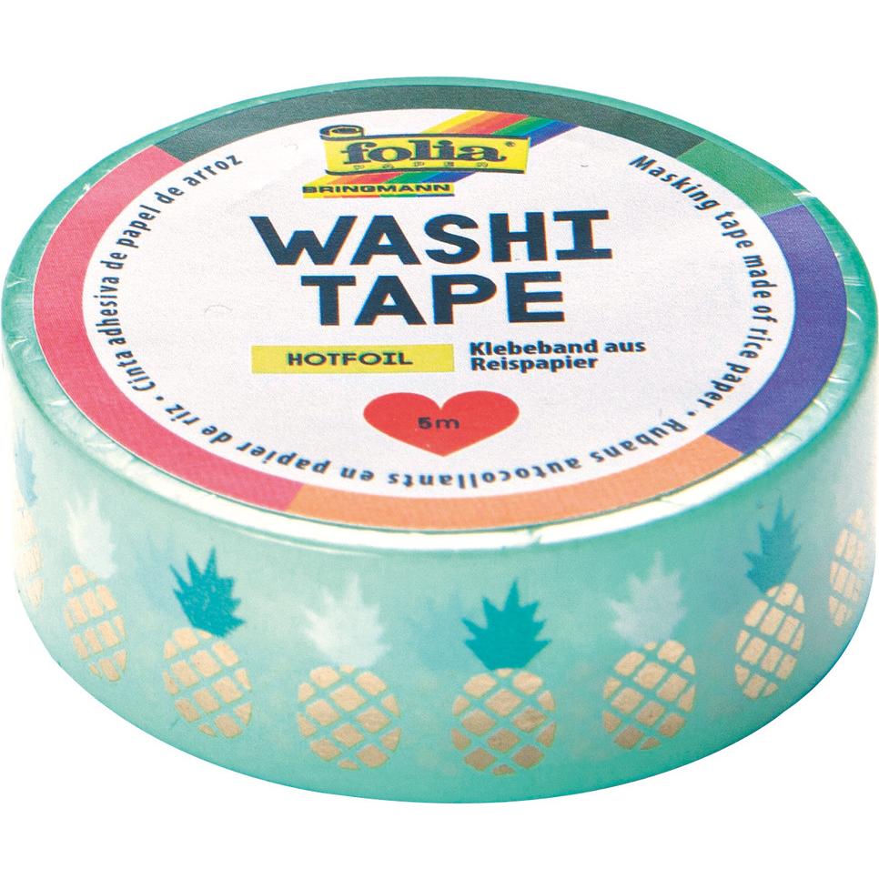 Thumbnail - Magni Washi Tape 5 m x 15 mm gold Ananas