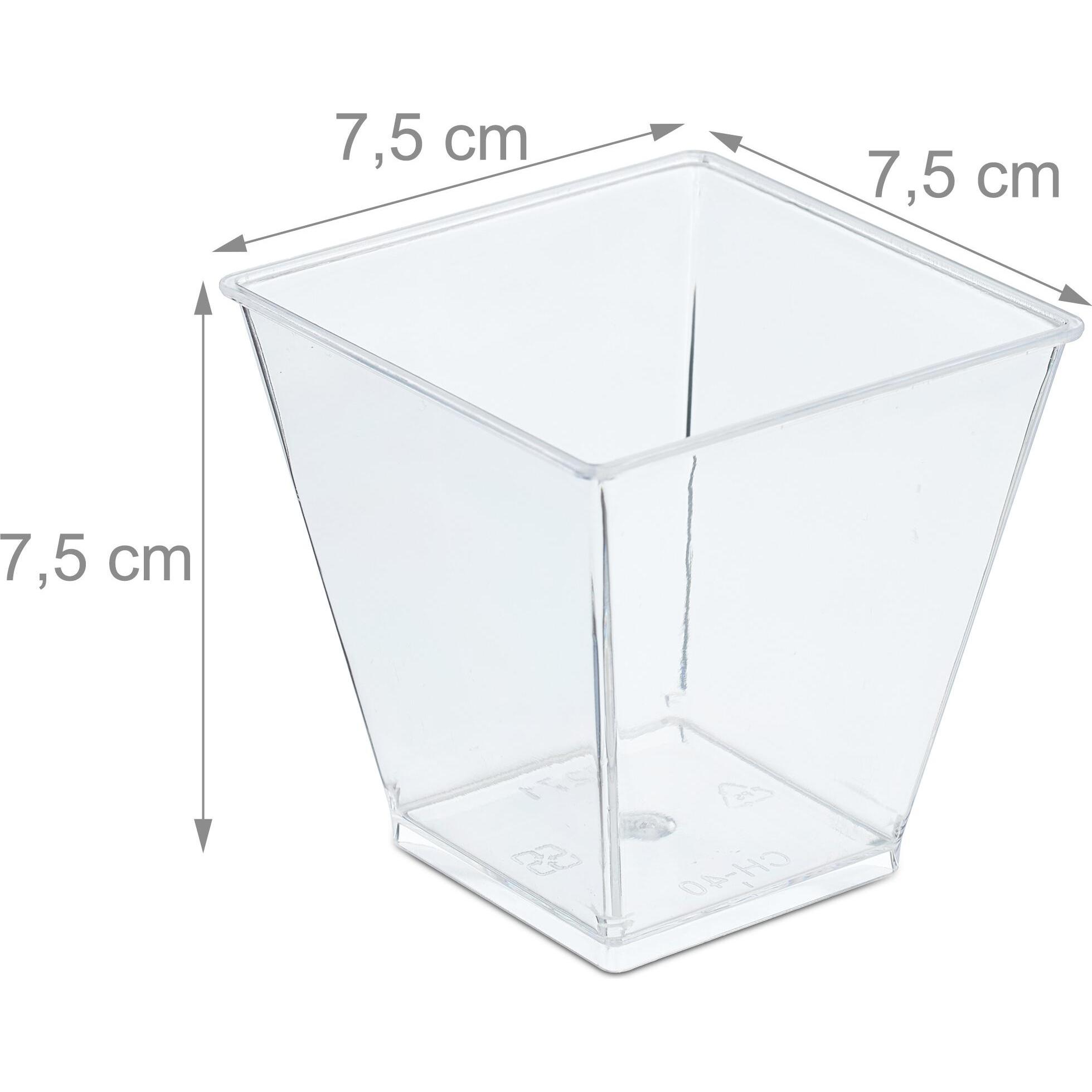 Thumbnail - Relaxdays 50x Dessertschalen, Schüssel + Schale, Transparent