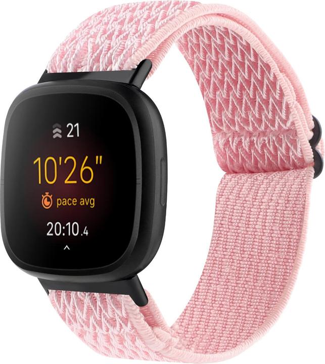 Cover-Discount Fitbit Versa 4 / Sense 2 - Nylon Replacement Bracelet Pink (Nylon, Versa 3, Sense)