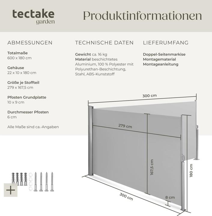 Image du produit tectake Paravent (6 m)